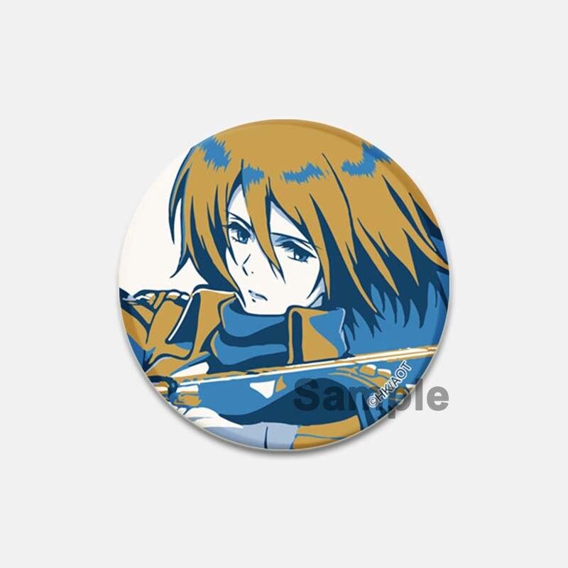 58 мм модные ювелирные аксессуары, значок «Атака Титанов», аниме-фигурка, Леви Микаса, булавки для лацканов, мультяшная косплей, одежда, сумка, броши, подарки