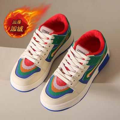 CRLAYDK Женские классические кроссовки Зимние на меху Повседневные теннисные кеды для скейтборда Кожаная обувь для ходьбы Нескользящие тренировочные кроссовки