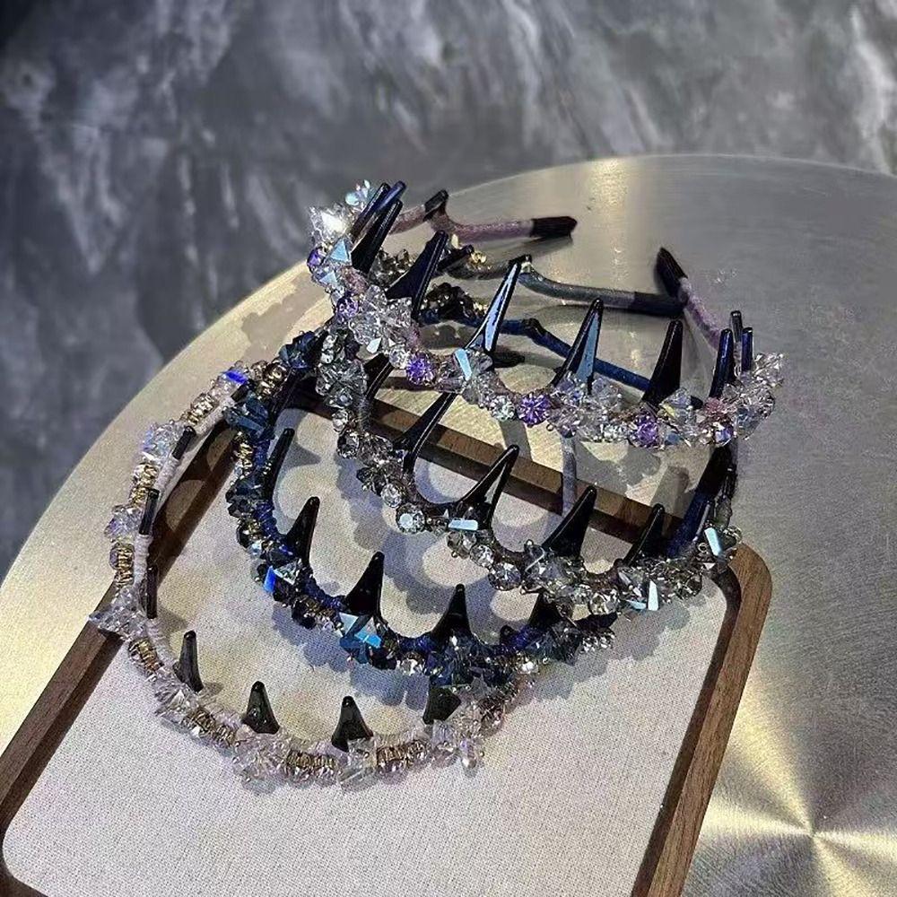 1Pcs Simple Rhinestone Headband Anti-Slip Hair Accessories New Women Hair Band Daily Party Use