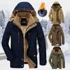 Winter Jacket Men's Fashion Warm Thick Windbreaker Fleece Cotton Parkas Military Overcoat Clothing