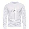 Mens Stylish Cross & Letter Print Long Sleeve T-Shirt Crew Neck for Spring & Fall