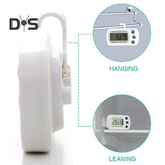 2 шт., цифровой термометр для холодильника, ЖК-дисплей, Макс/Мин, запись по Цельсию, по Фаренгейту, термометр для холодильника с крючком, кухонные рестораны