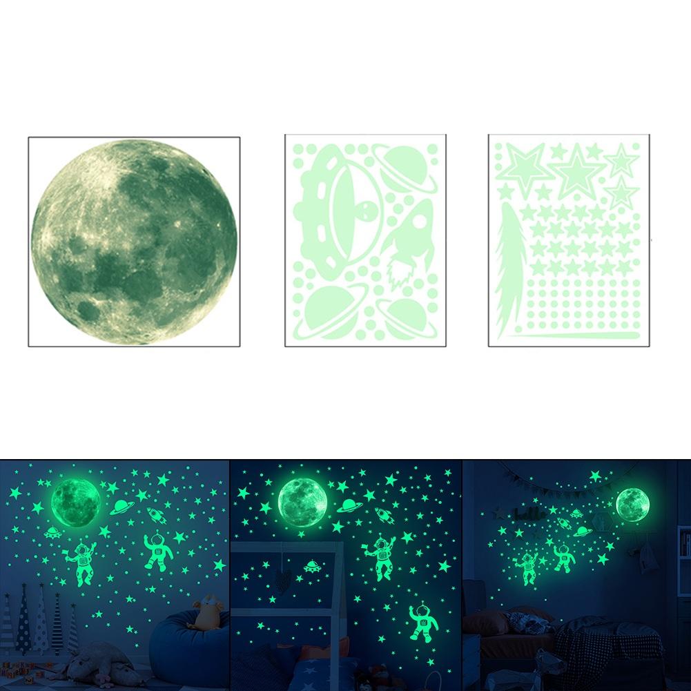 Astronaut Universe Space Wall Decals Glow In The Dark Stars Moon Stickers
