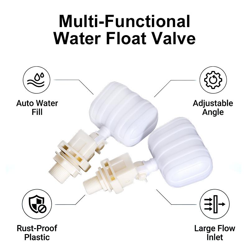1/2 "3/4" Trapezoidal Float Valve Drable Plastic water Level Controller Poultry Water Dispenser Anti Tilting Float Valve