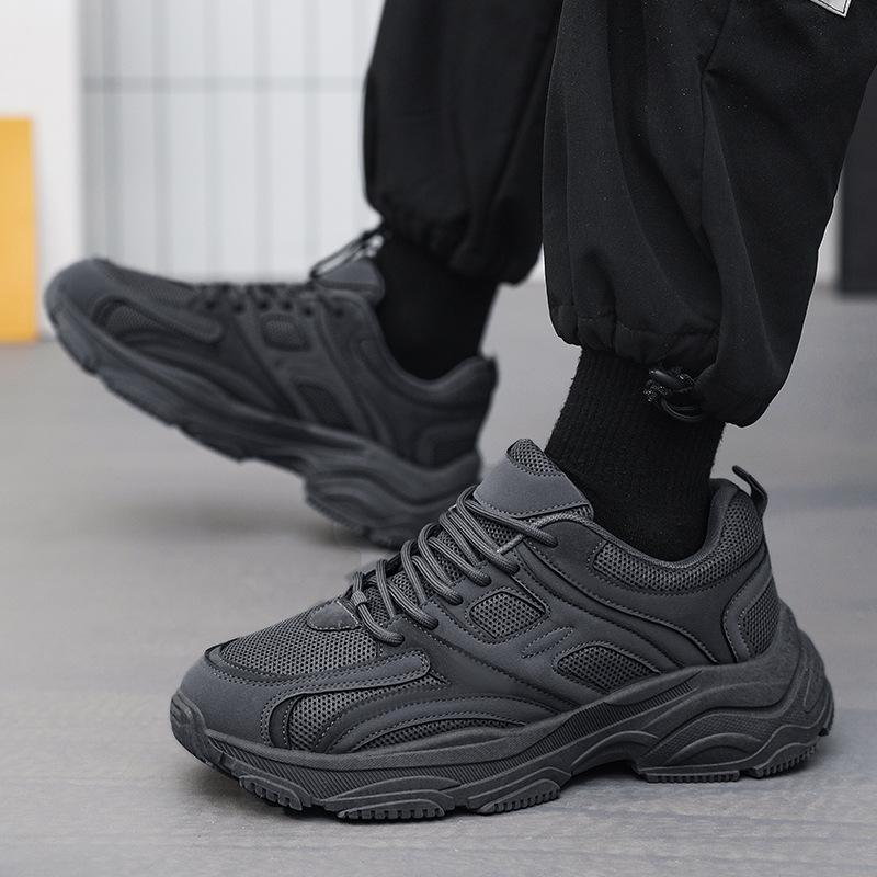 Men's Shoes 2025 New Mesh Breathable Sneakers Non-slip Soles Leisure Travel Black Dad Trendy Shoes Work Shoes