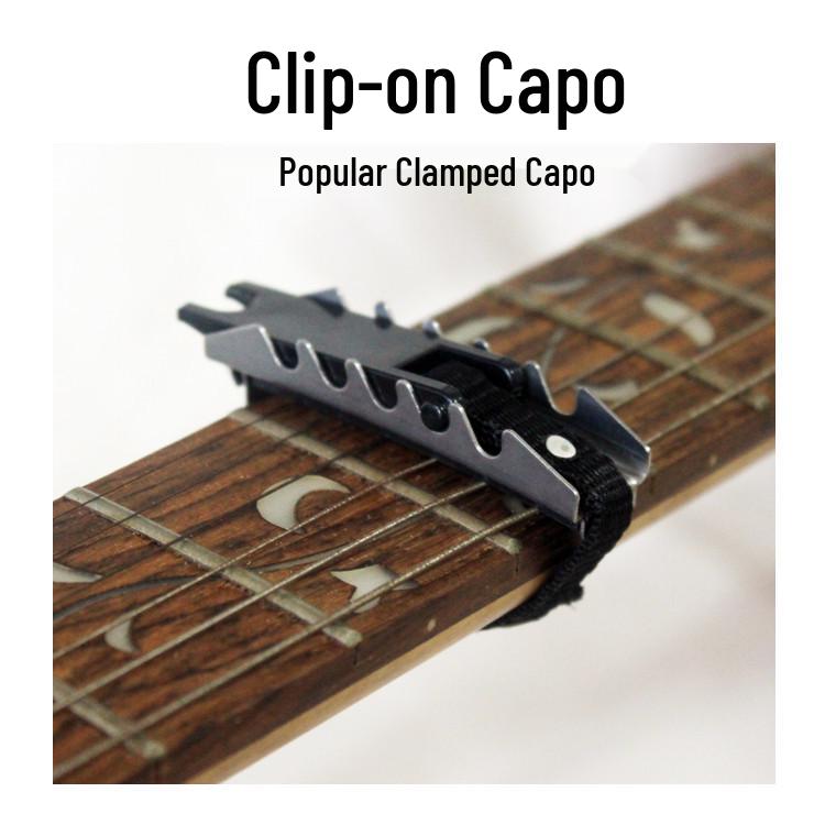 Универсальный зажим-каподастр для гитары со стреп-замком, транспондер A006M (W)