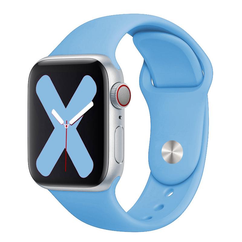 Ремешок для Apple Watch 44мм 45мм 40мм 41мм 42мм 46мм Спортивный силиконовый ремешок для смарт-часов Браслет iWatch Серии 10 9 8 11 SE 3