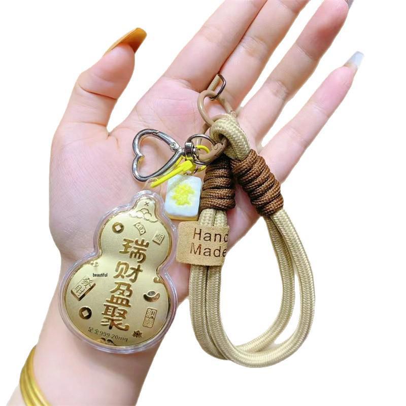 Брелок-подвеска ручной работы из чистого золота 999 пробы в виде тыквы - Идеальный ювелирный подарок для парня/девушки