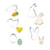 5 PCS 3D Cartoon Fondant Cake Mold Biscuit Food-Grade Press Baking Utensils Easter Bunny Shape Durable Baking Kids Gift