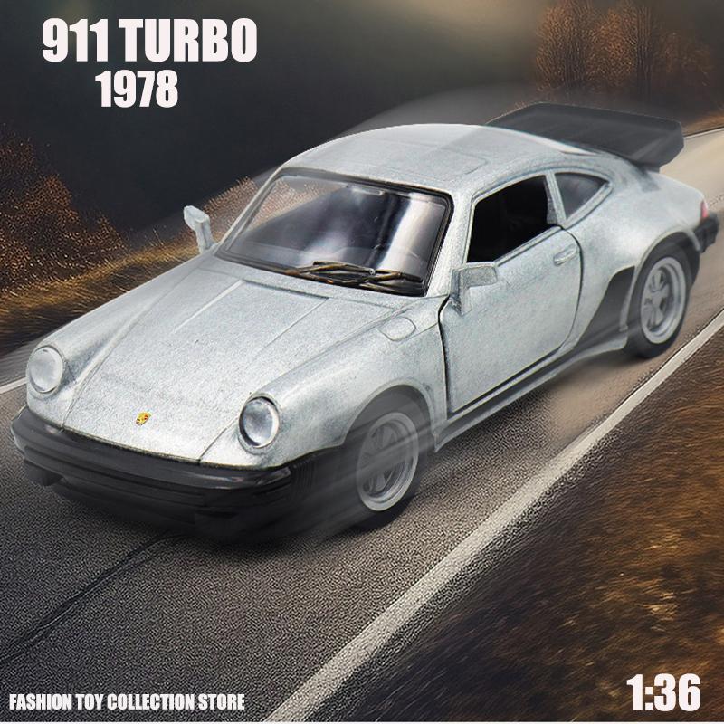 1/36 Porsche 911 Turbo 1978 литой под давлением сплав модель автомобиля металлический имитатор инерционный игрушечный спортивный автомобиль украшение с открывающейся дверью подарочный автомобиль