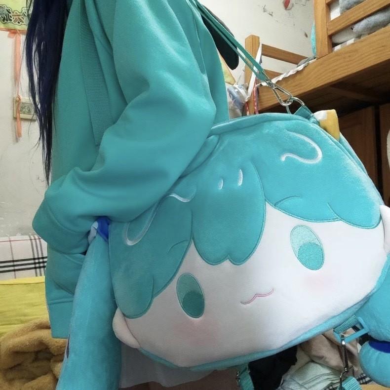 Плюшевый аниме-рюкзак Hatsune Miku для девочек и мальчиков с поддержкой плеч