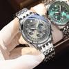 Роскошные военные мужские часы водонепроницаемые светящиеся дата хронограф мужские часы деловые из нержавеющей стали мужские кварцевые часы