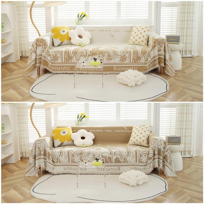 Modern Minimalist Rural Plant Sofa Towel Chenille Sofa Cover Four Seasons Universal All-Inclusive Full-Cover Sofa Cushion