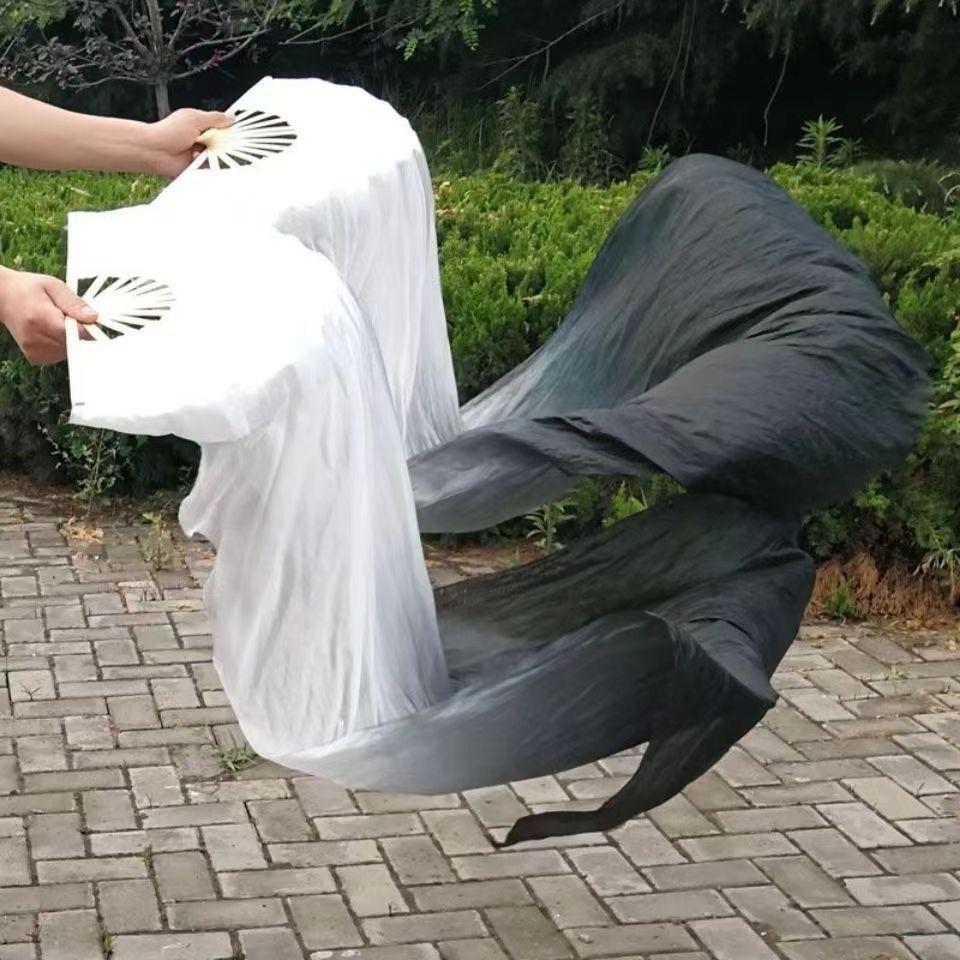 Длина Продажа Танцевальный веер Градиент Танцор Практика Имитация Длинные веера Танцевальный реквизит для выступлений Белый