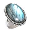 Натуральный драгоценный камень лабрадорит 925 пробы стерлинговое серебро ювелирное кольцо размер 10 k5G02