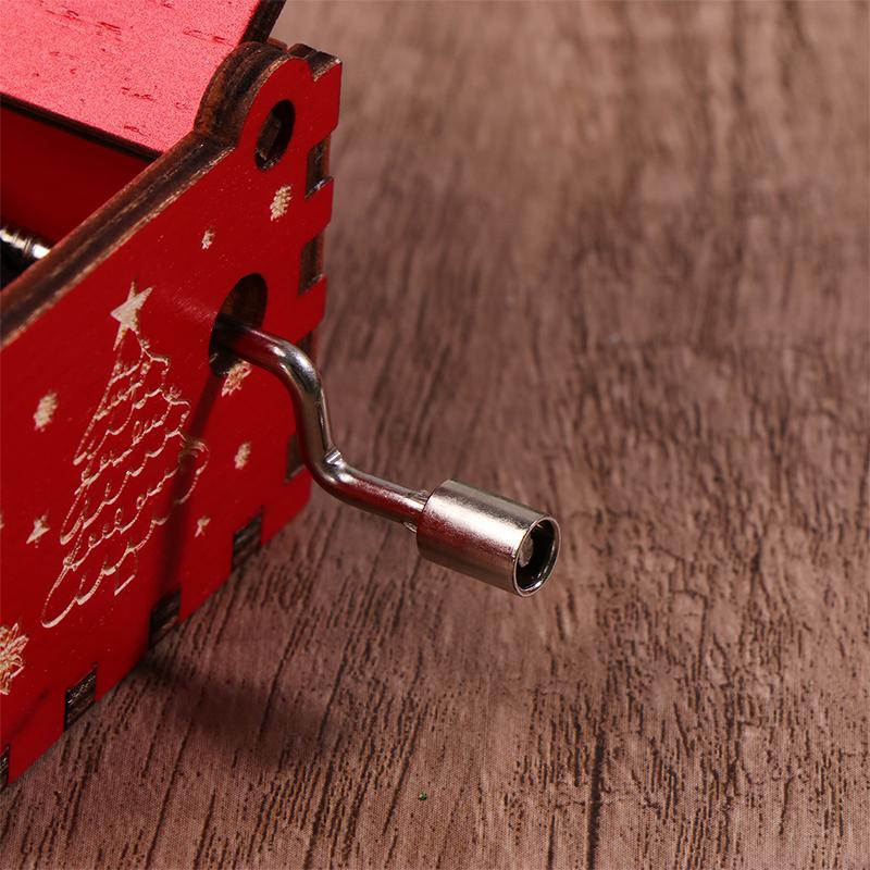 Рождественская деревянная музыкальная шкатулка с рукояткой на Хэллоуин, веселое рождественское украшение для дома, подарок на Рождество, день рождения, год