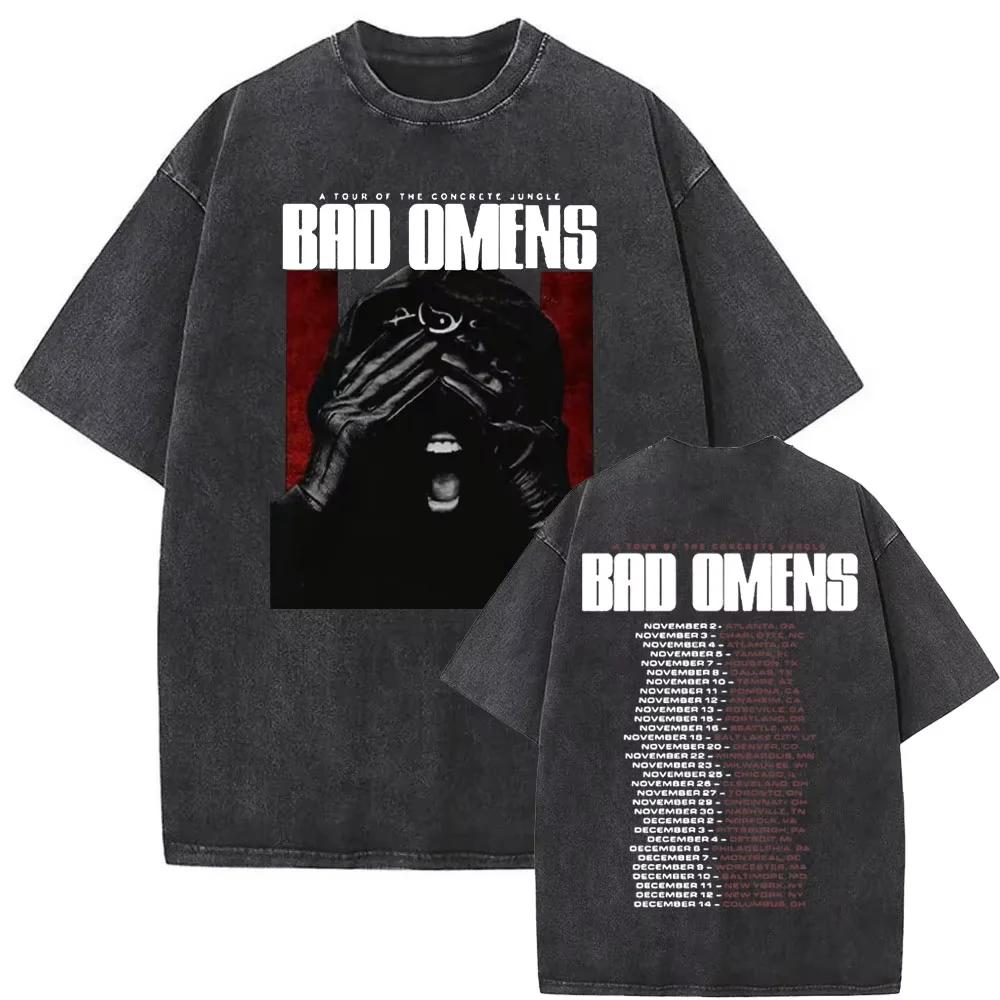Washed Vintage Rock Band Bad Omens Graphic Tshirt Do You Feel Love Tour 2026 T Shirt Men Women Casual Oversized Cotton Tshirts