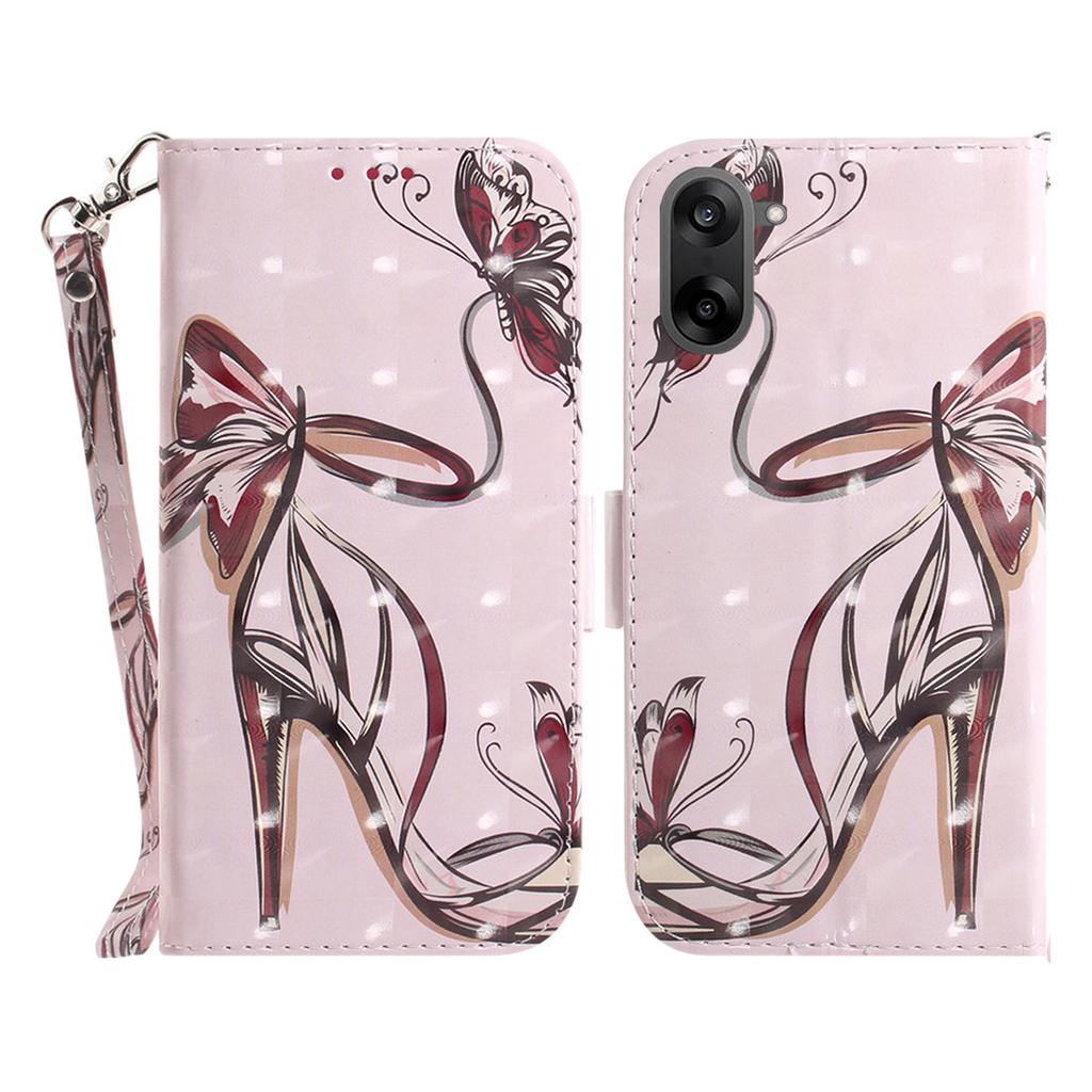 For OnePlus Nord CE5 5G Case Pattern Printing Leather Wallet Phone Cover with Wrist Strap