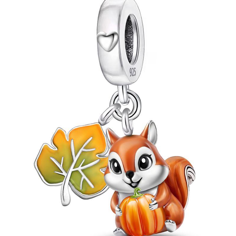 Медь Теплый Клен Лист Белка Золотая Осень Серия Бусина Подходит для Изготовления Браслетов Своими Руками Подарок Ювелирное Изделие Высокого Качества