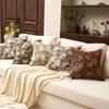 Yarn-Dyed Floral Throw Pillowcase Chenille Fabric Accent Couch Pillow  Sofa Cushion Cover