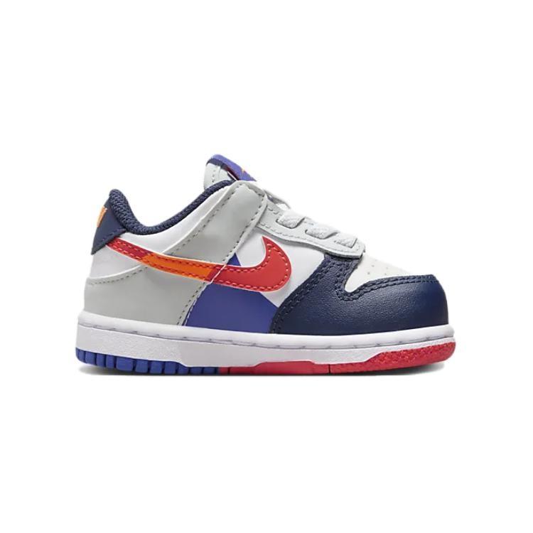 Nike Dunk Slip Resistant, Abrasion Resistant, Lightweight Low top Toddler Shoes White Blue Orange Infant And Toddler Baby FV2964-100