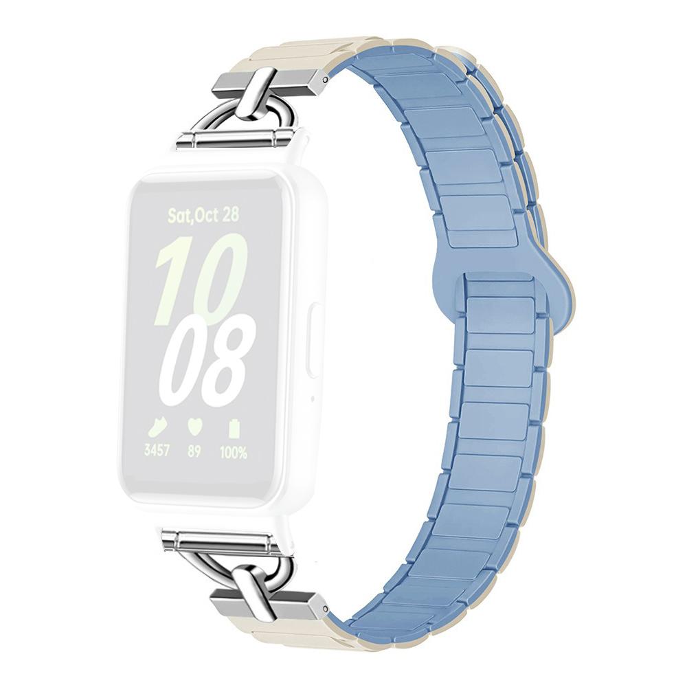 For Samsung Galaxy Fit3 Magnetic Watch Strap Silicone Wrist Band with D Ring Connector