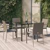 VidaXL Garden Dining Set Cushions 5 Pcs Black and Grey, Dining Set, Dining Set 3185126