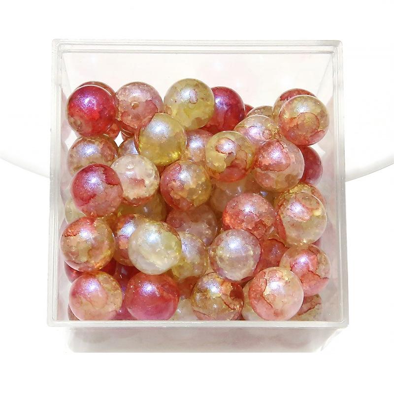 10 мм стеклянные бусины-попки Halo Inside Broken Round Бусины из глазури Ретро-бисер ручной работы Diy Ice Crack Jewelry Бусины-попки для изготовления ювелирных изделий