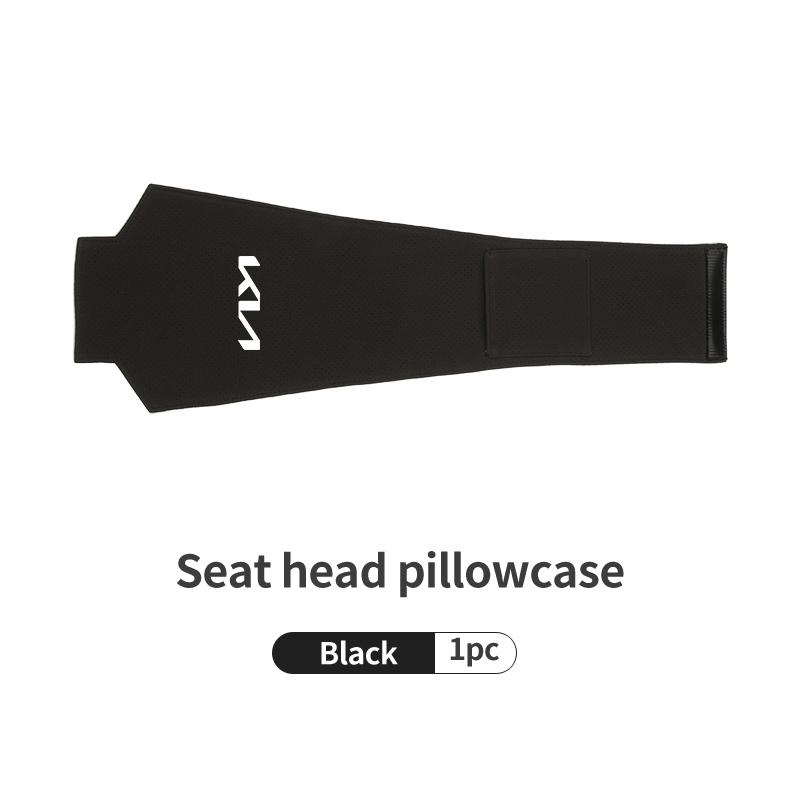 AAAFR1 Car Logo Headrest Cover Suede Perforated Breathable Head Pillowcase Pads For KIA Cerato Proceed Venga Stonic Picanto Sorento