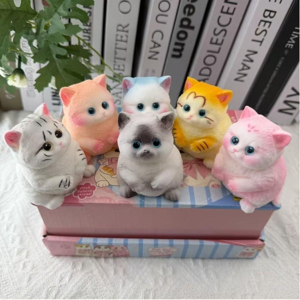 Slow Rebound Cat Squeeze Toy Realistic Cat Cat Pinching Toy Cat Squishy Toy For Adults
