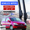 For Hyundai Getz 2002-2011 Car Windshield Wiper U-type Soft Rubber Frameless Bracketless Car Wipers 22"+14"