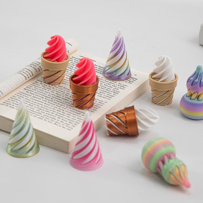 3D Printed Spiral Cone Impossible Passthrough Fidget Toy Three-Dimensional Spiral Decompression Spinning Ornament Relief Toys
