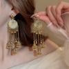 GemChic Women's New Vintage Gold Antique Style Flower Cluster Fringe Earrings Ethnic Fashion Stud Earrings Birthday Christmas Jewelry Gift