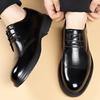 High-quality Leather Comfortable Oxford Shoes Men's Retro Lace Up Business Elegant Minimalist Glossy Office Casual Leather Shoes