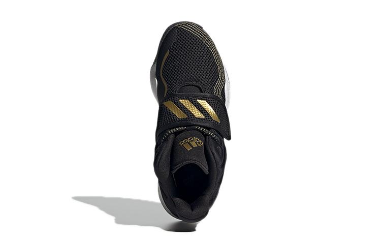 Adidas Deep Threat Primeblue J Fashion Abrasion Resistant Low top Children's Basketball Shoes Black Gold S29014