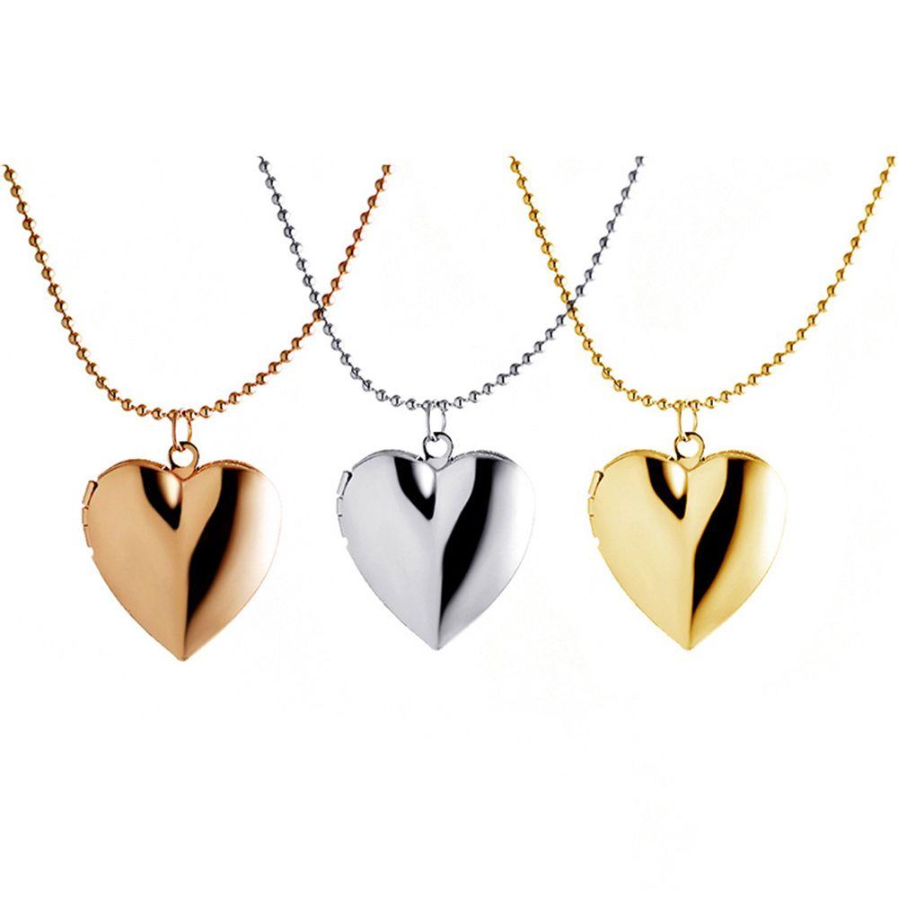 Fashion Lover Chain Jewelry Heart Shaped Pendant Photo Picture Locket Necklace