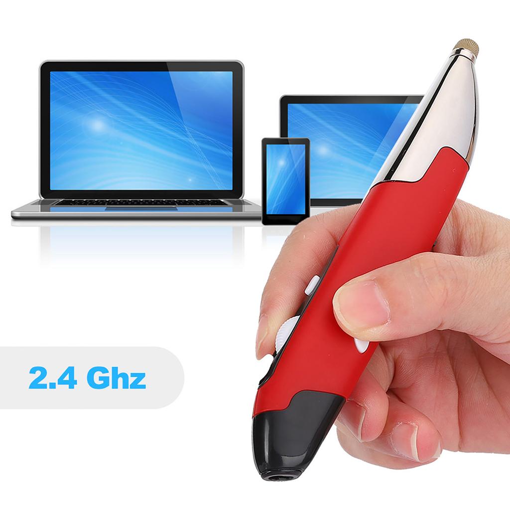 USB Computer PC Accessory Wireless 2.4G Mouse Pen Type Personalized Innovative(Claret PR-06)