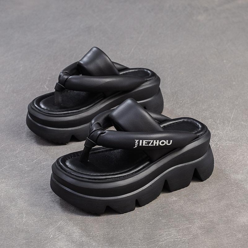 Модные полые сандалии 7,5 см, тапочки, туфли Мэри Джейн, открытый носок, овчина, кожа, дизайнерские женские летние туфли на плоской подошве, лоферы 2024