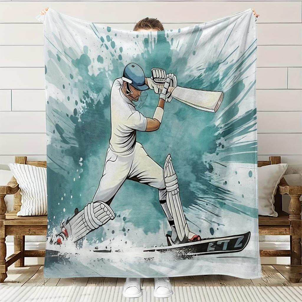 Baseball-themed pattern Flannel printed blanket suitable for all seasons suitable for living room office sofa and travel