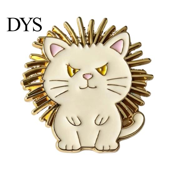 Alloy Brooch For Women Enamel Animal Pin, Cartoon Cat Dog Panda Lion Design Brooch, Funny Expression Scratch-Resistant Lapel Badge Small Accessories