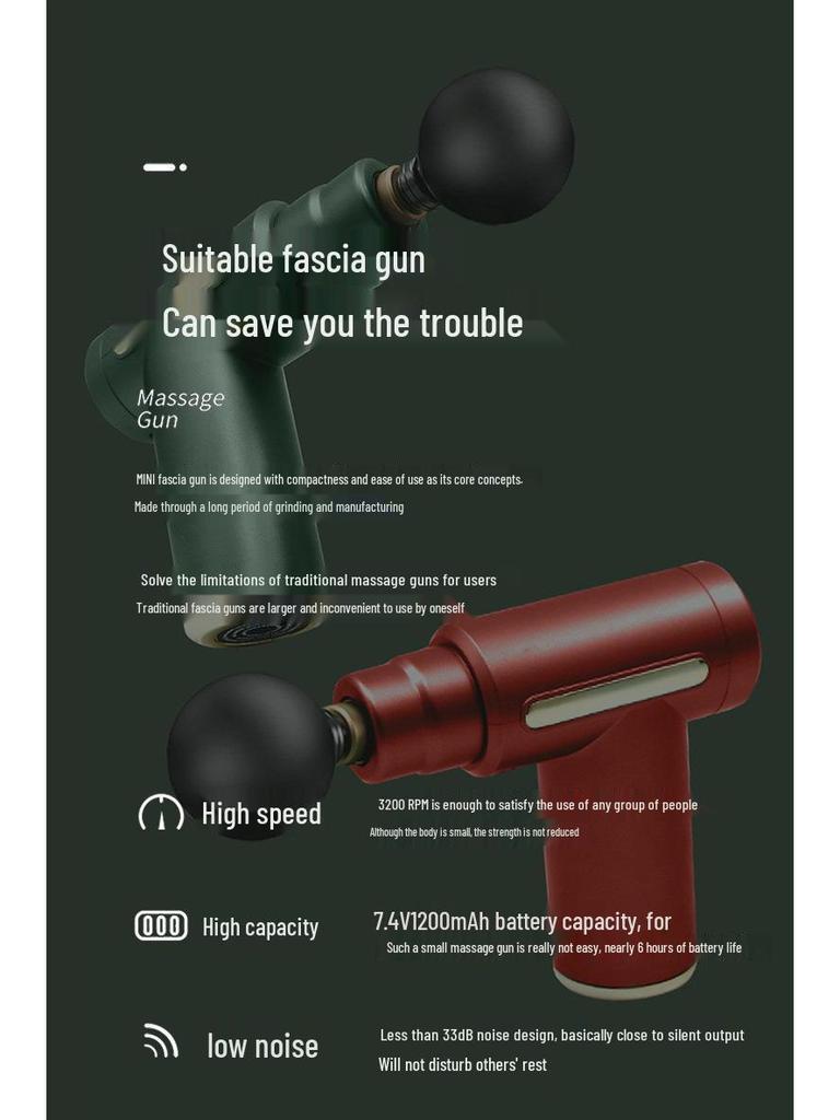 Электрический мини-массажный пистолет для расслабления мышц и облегчения боли в шее