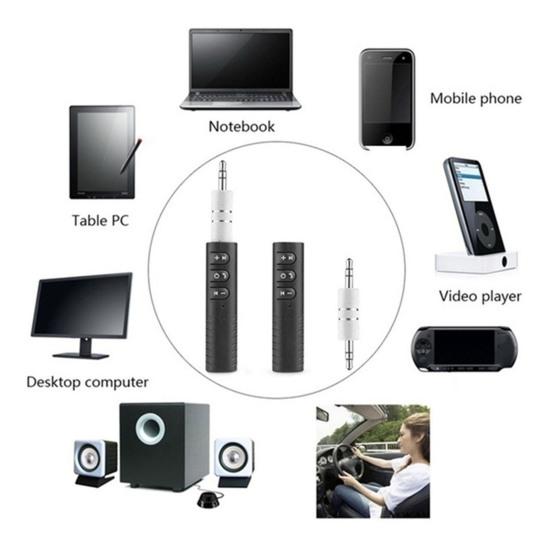 Универсальный Bluetooth-совместимый приемник Hands-Free с шумоподавлением и разъемом AUX 3,5 мм, перезаряжаемый мини-беспроводной аудиоприемник