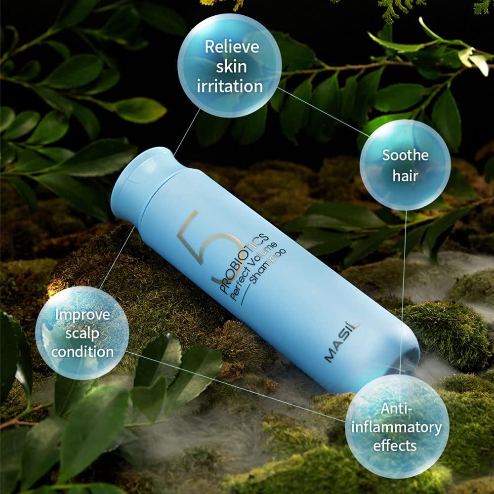Masil 5 Probiotics Perfect Volume Shampoo 5.07floz Fine Thin Hair Paraben Silicone-Free Boost Up Flaky Scalp Dull Hair Clarifying Shampoo