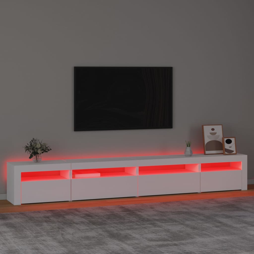 TV Cabinet with LED Lights White 270 x 35 x 40 cm