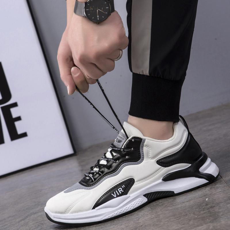 2024 Мужские одинарные туфли Новые модные повседневные простые кроссовки для бега на открытом воздухе с толстой подошвой, подходящие по цвету туфли для мужчин, осеннее время