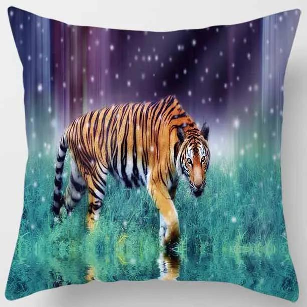 45X45СМ Серия Животные Тигр Подушка Подарок Украшение для Дома Офиса Подушка Наволочка для Подушки Спальня Диван Автомобиль