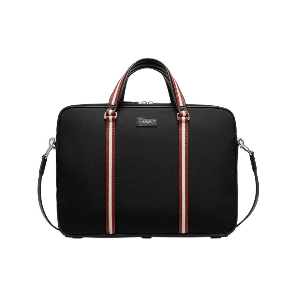 Bally Logo Double Zipper Nylon Shoulder Crossbody Bag Men bags Black 6306626