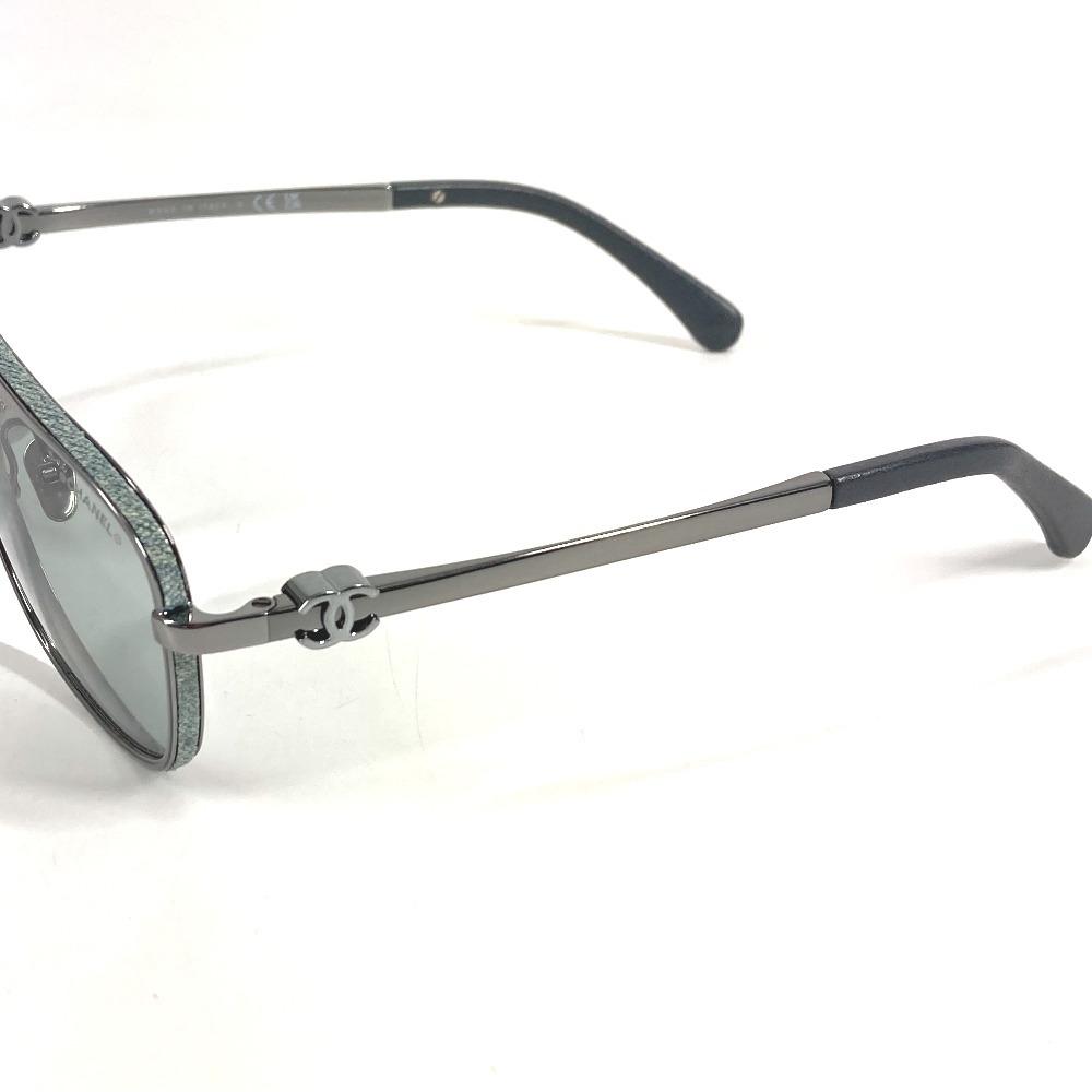 CHANEL 4290-Q Denim CC Mark logo pilot eyewear glasses sunglasses Metal