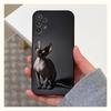 Чехол для телефона с изображением кошки породы сфинкс для Samsung S22, S21, S20, S10, S9, S25, S24, S23, Ultra, FE, Plus, Lite, Мягкий силикон, Черный