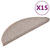 VidaXL Stair Treads 15 Pieces 56 X 17 X 3 Cm Light Brown Semicircular 133878
